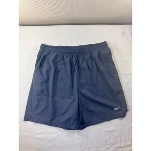Reebok‎ Mens XL Athletic Shorts Navy Blue Mesh Accents Drawstring Waist